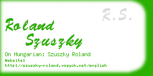 roland szuszky business card